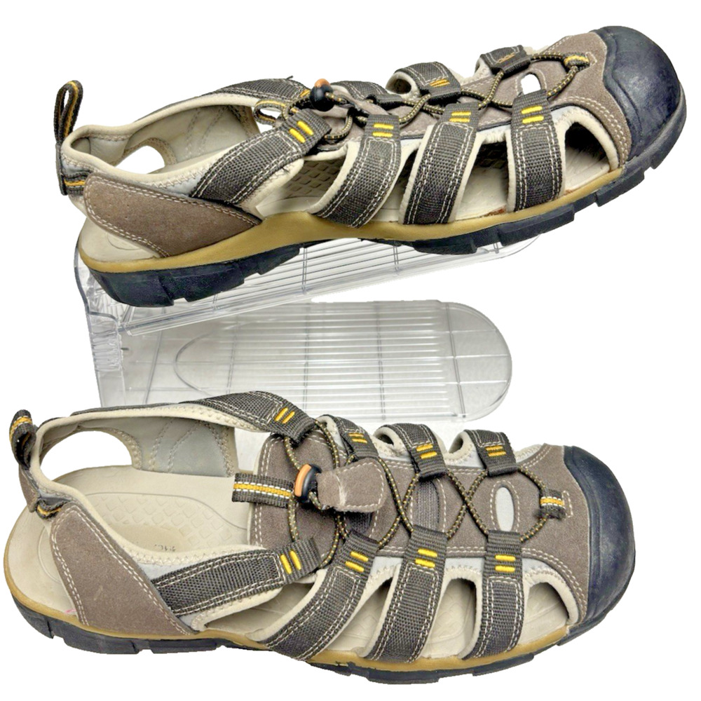 Size 13 Croft & Barrow Sandals Beige Casual Round Toe Slip On Suede Adult Mens